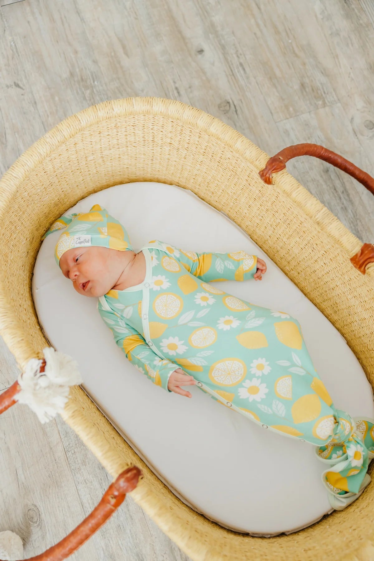 Lemon Newborn Knotted Gown