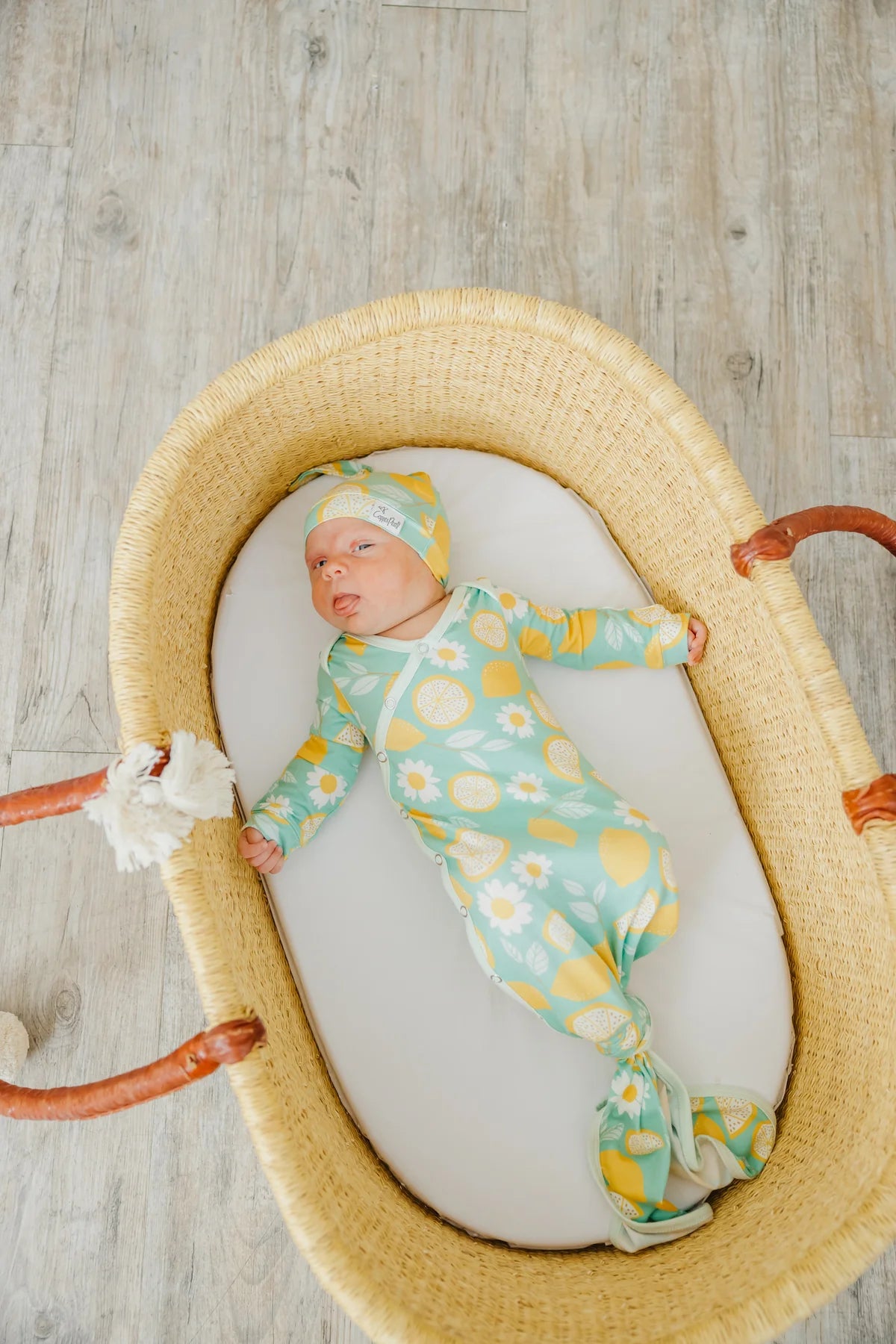 Lemon Newborn Knotted Gown