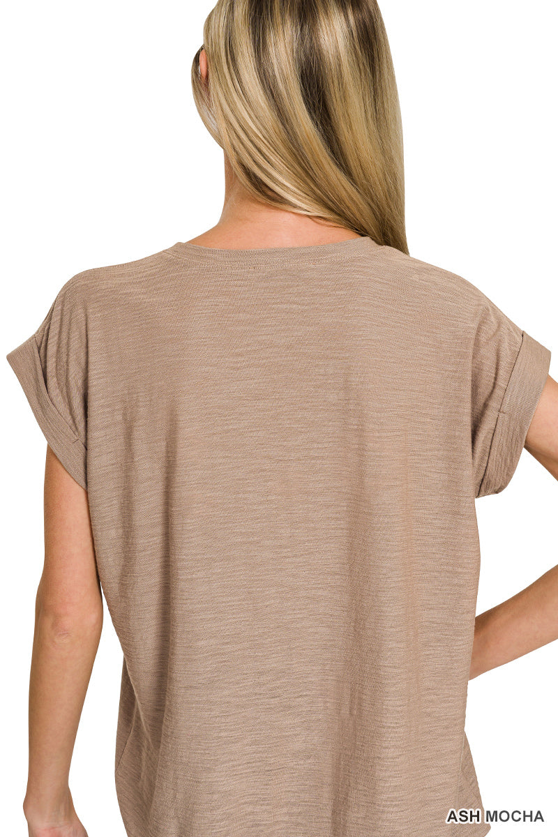 Ash Jade Cuffed Sleeve Tee