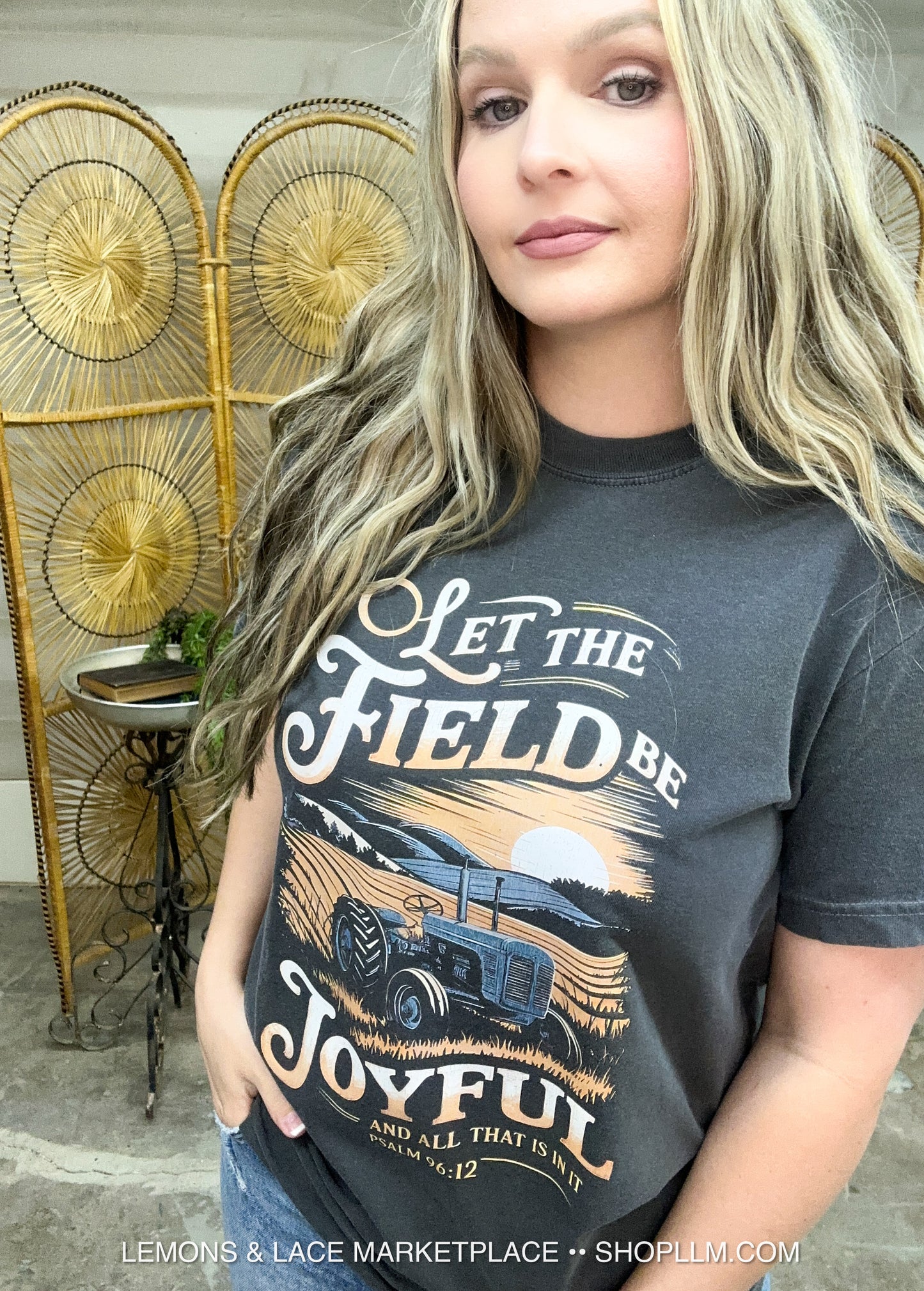 Let the Field Be Joyful Comfort Colors Farm Faith Tee