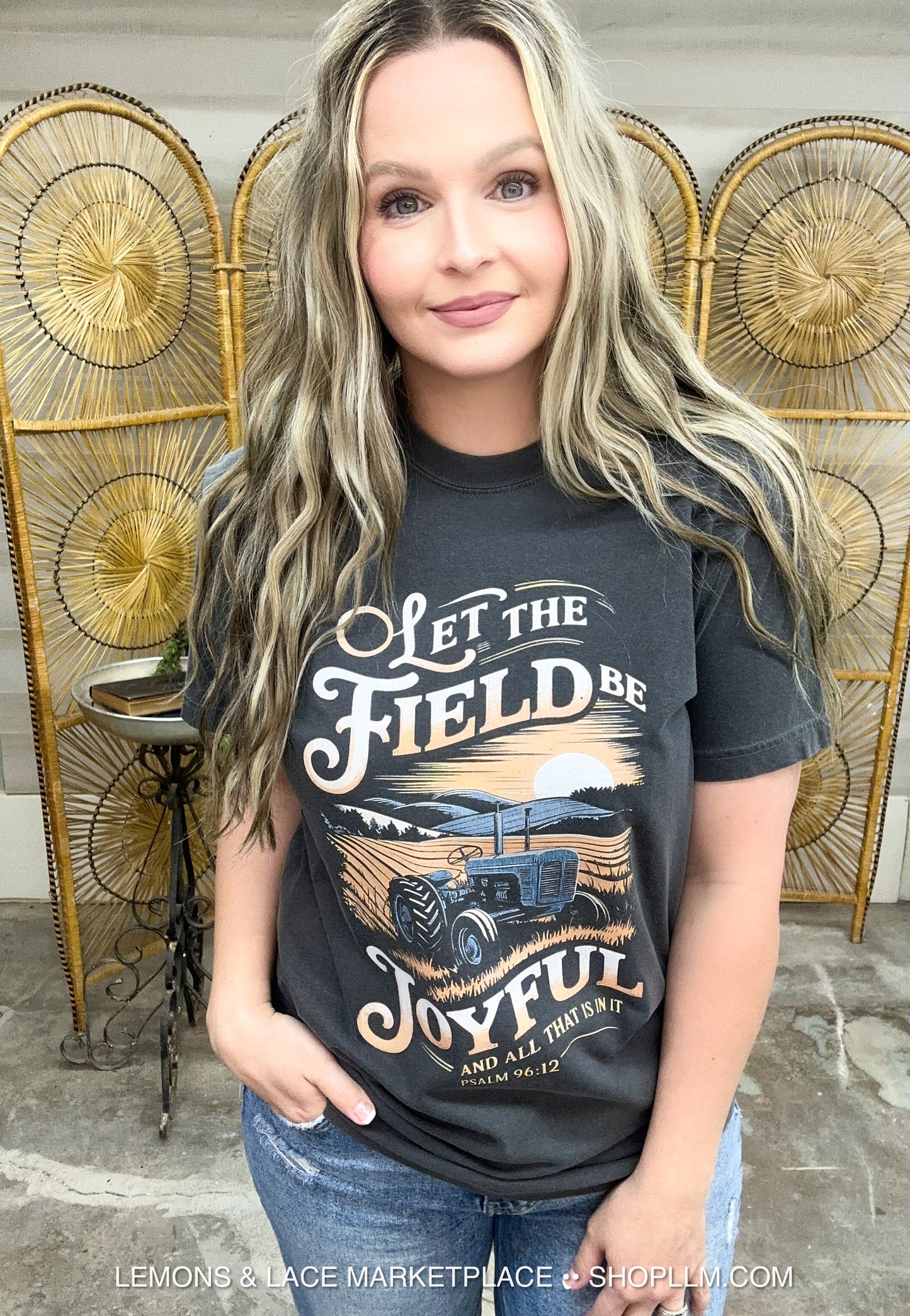 Let the Field Be Joyful Comfort Colors Farm Faith Tee