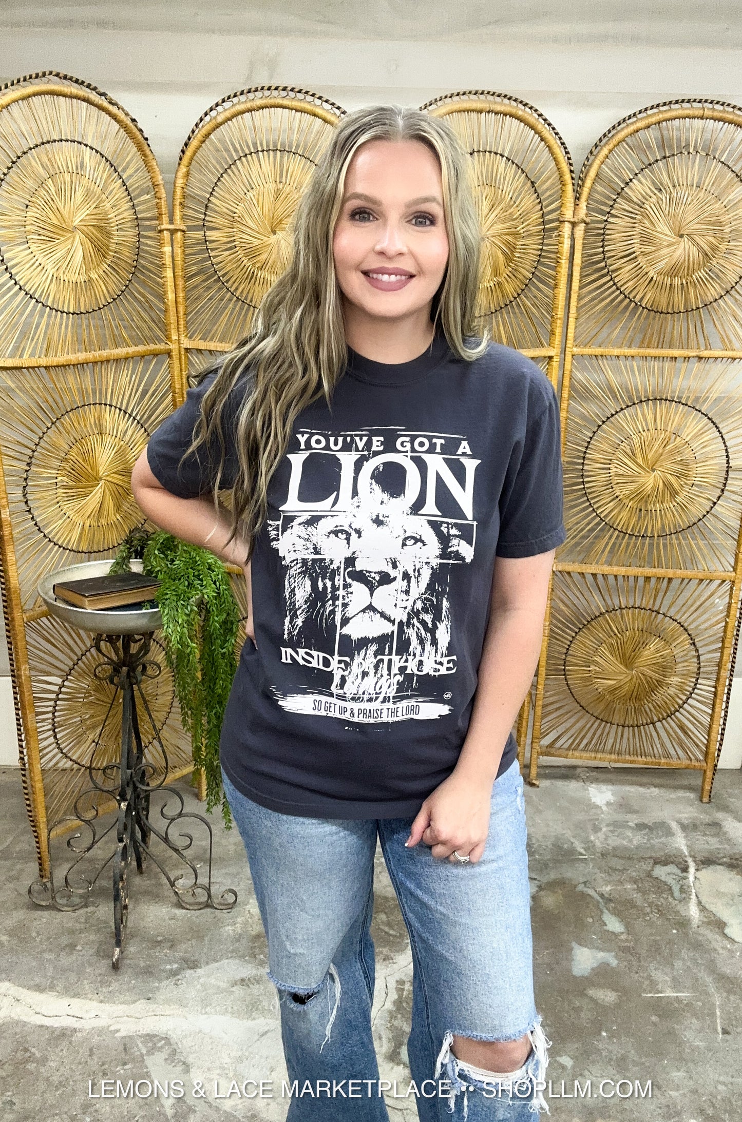Lion Inside Those Lungs Pepper Christian Tee