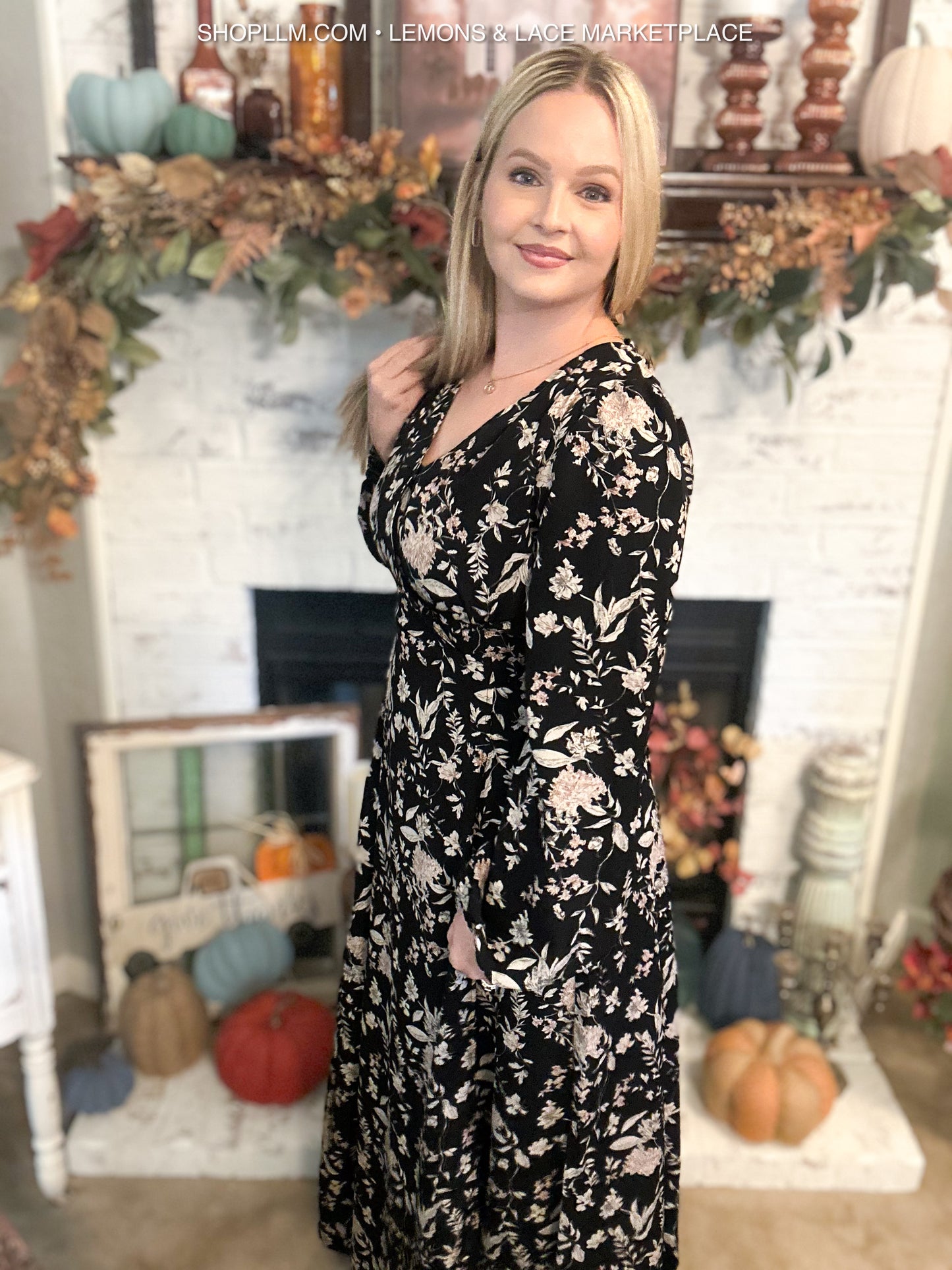 Floral Print Wrap Maxi Dress