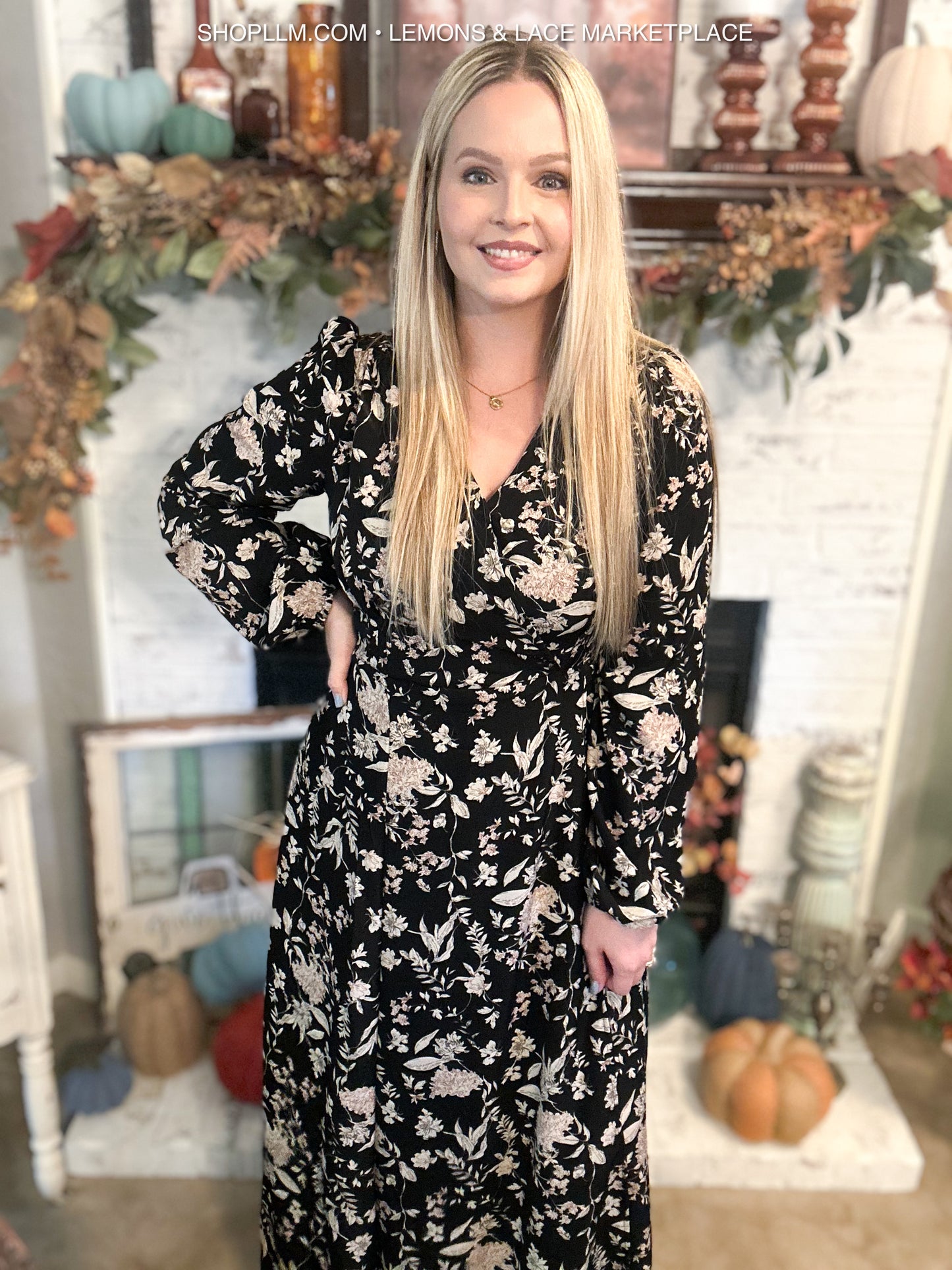 Floral Print Wrap Maxi Dress