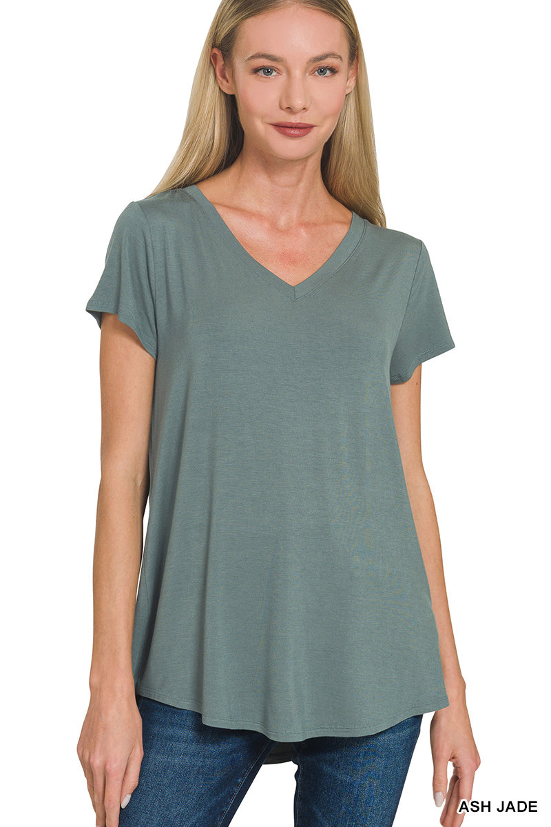 Brown Better Than Basic Vneck Top