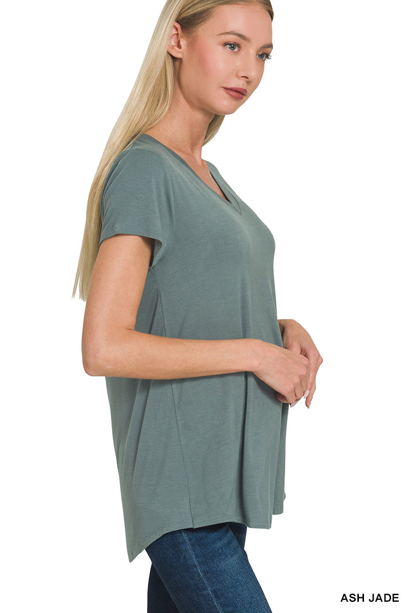 Brown Better Than Basic Vneck Top