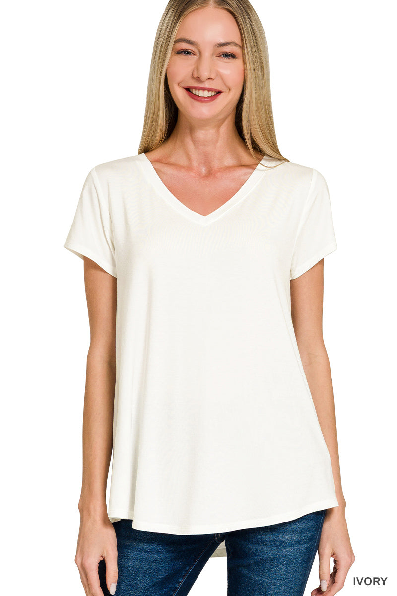 Brown Better Than Basic Vneck Top