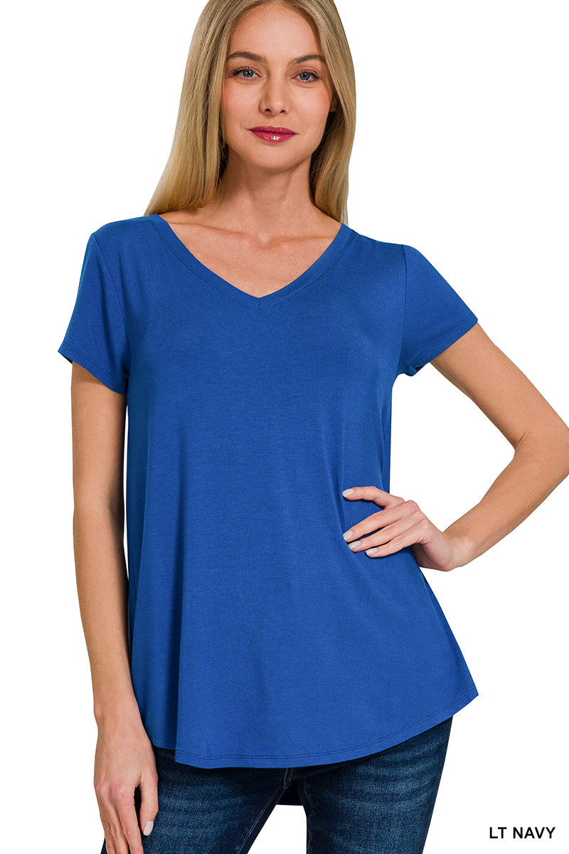 Brown Better Than Basic Vneck Top
