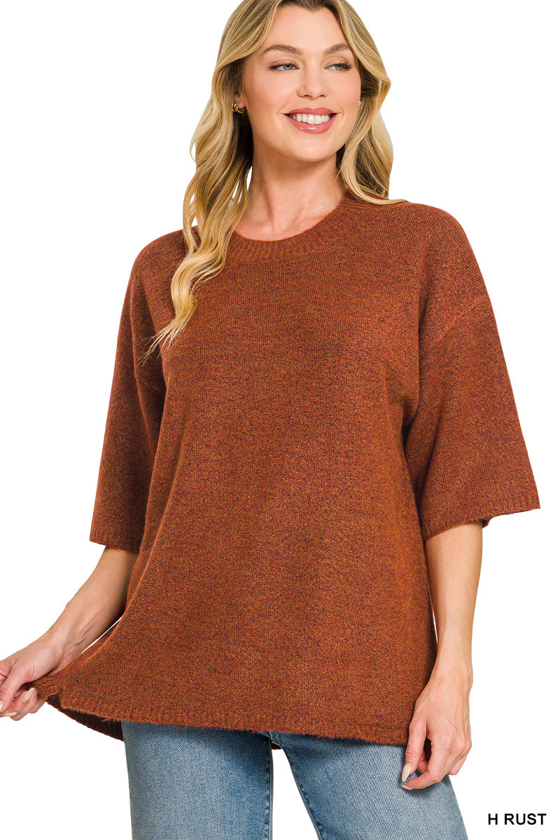 Rust Debbie's Short Sleeve Oversized Sweater