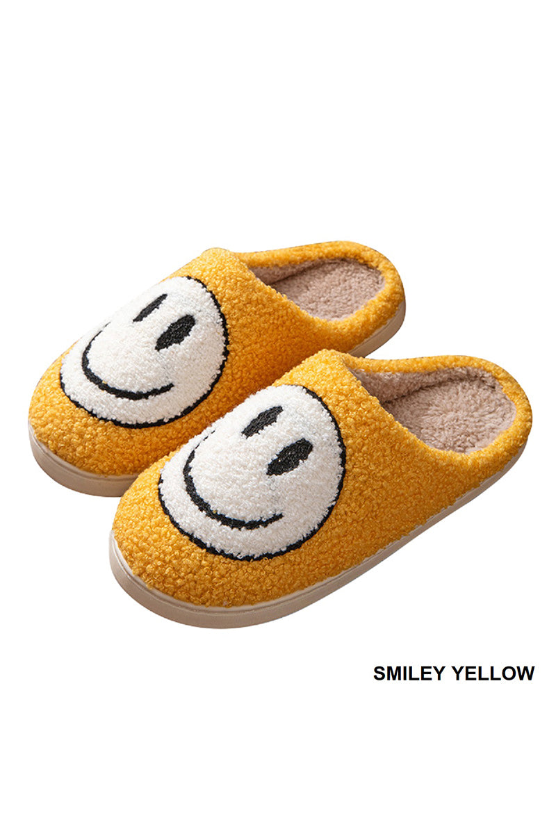 Smiley Plush Cozy Slippers