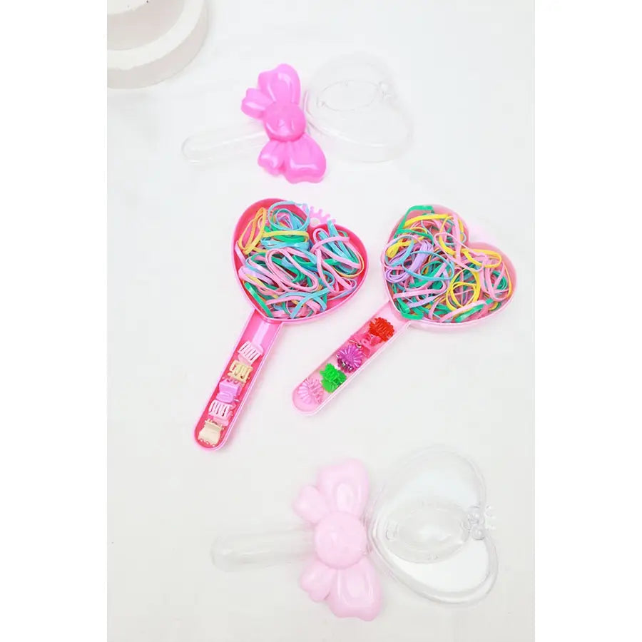 Heart Lollipop Hair Tie & Hair Claw Set