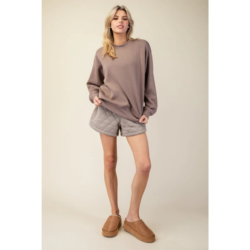 Mocha Classy Mock Neck Pullover