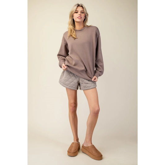 Mocha Classy Mock Neck Pullover