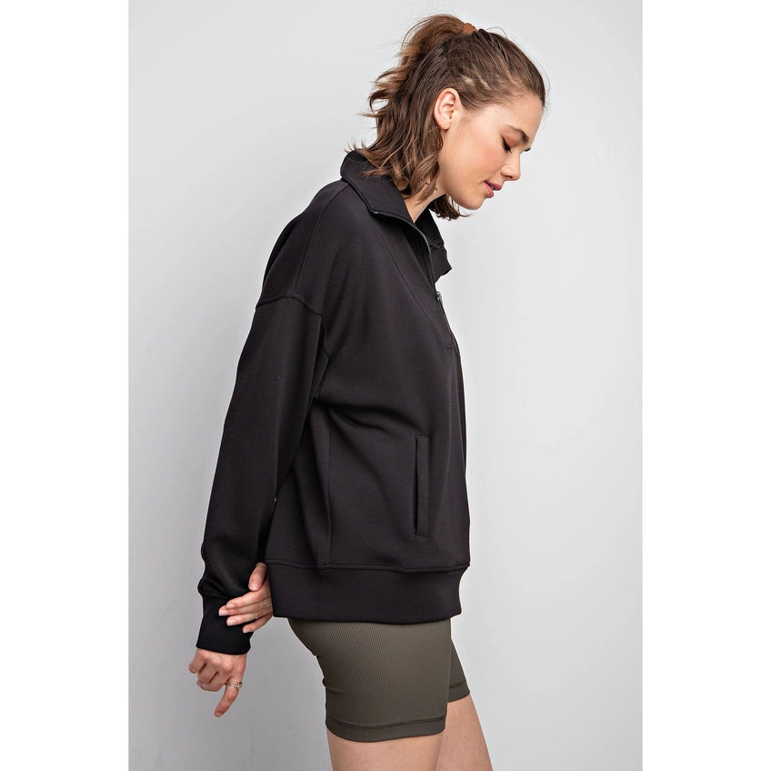 Black Classy Quarter Zip Pullover