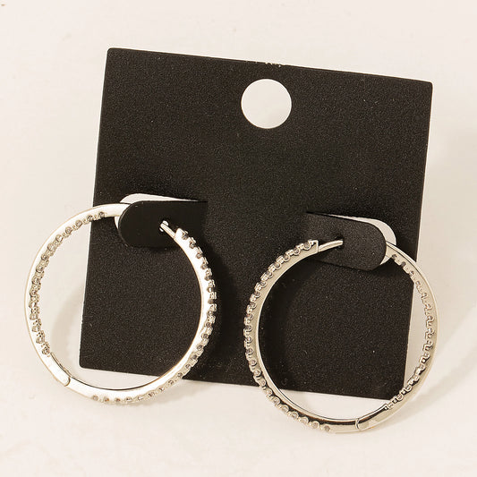 Gold Dipped Studded Hooped Earrings