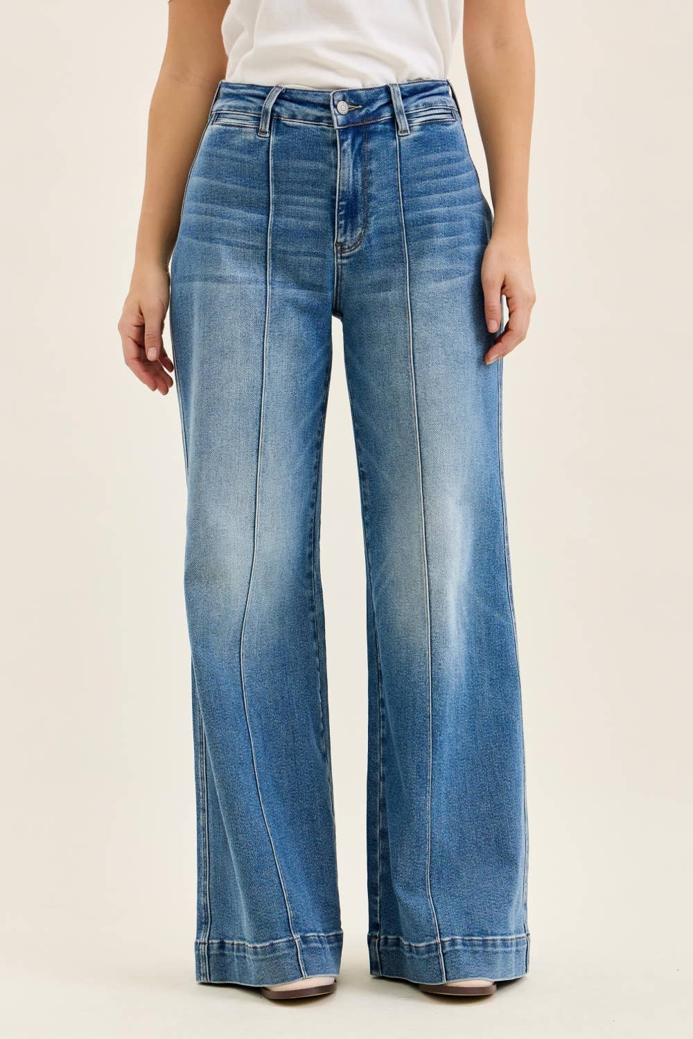 LIZA High Waisted Multi Inseam Palazzo w/ Shield Pkts MD Classic Fade