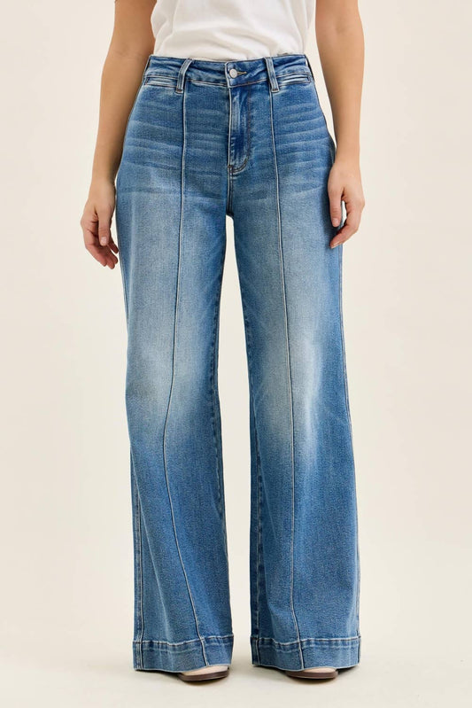 LIZA High Waisted Multi Inseam Palazzo w/ Shield Pkts MD Classic Fade