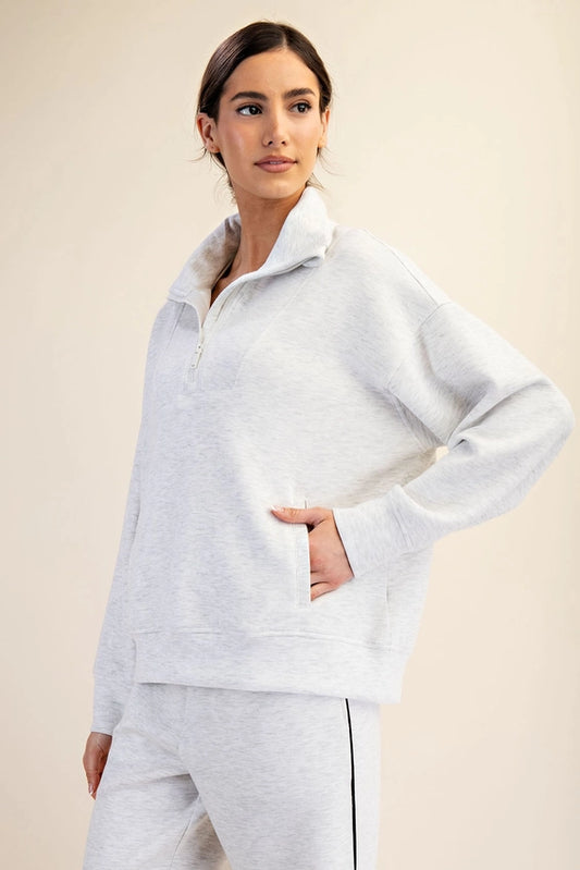 Light Heather Classy Quarter Zip Pullover