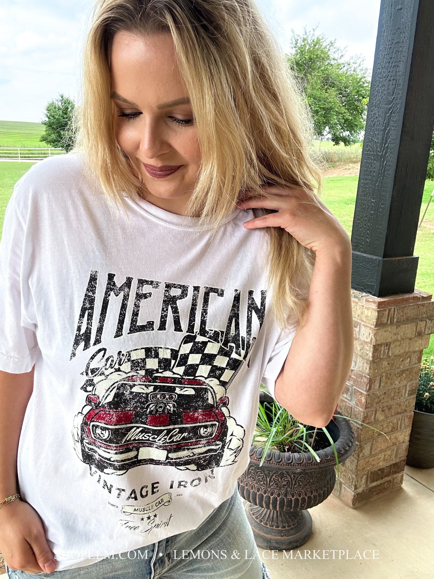 Distressed Vintage Muscle Car Graphic Tee