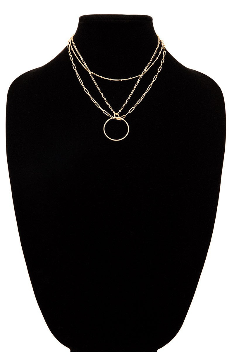Ring of Gold Layered Necklaces