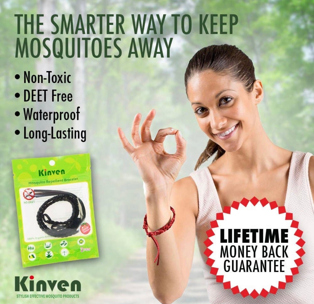 Kinven Mosquito Repellent Leather Bracelet
